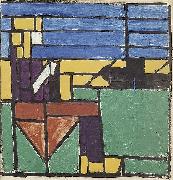 Theo van Doesburg Girl Knitting on the Harbor. oil painting picture wholesale